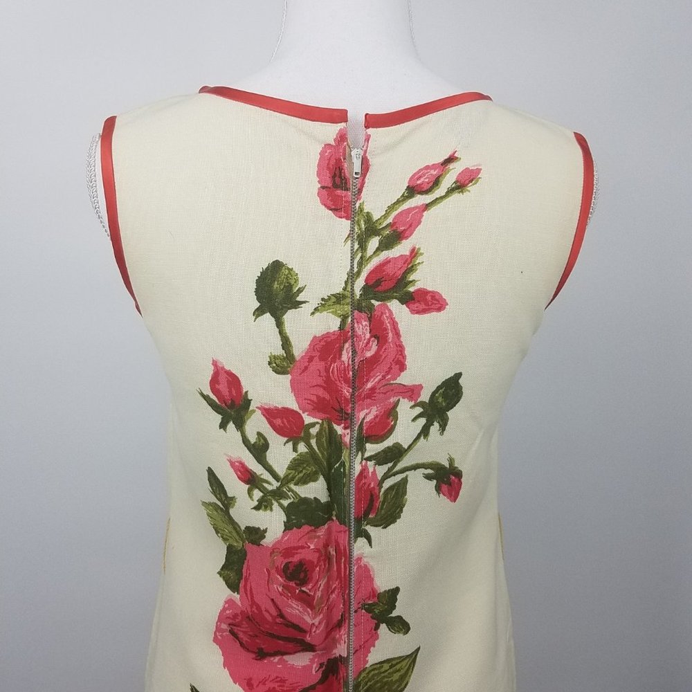 {Vintage} 60s Sheath Dress - Floral Roses - Picture 5 of 12
